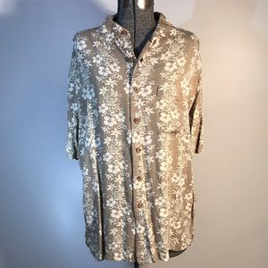 Caribbean Short Sleeve Button Down Tropical Print Shirt